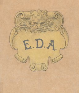 Studie voor een bronzen naamplaat voor Edward D. Adams, ca. 1892