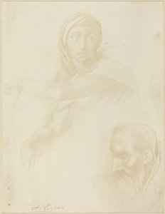 Studie van de Delphische Sibylle, Hoofd van een Man door Alphonse Legros