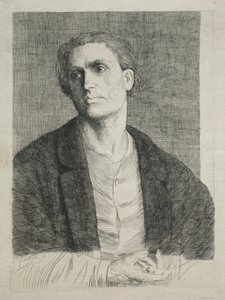 Studie van een Mannenhoofd door Alphonse Legros