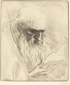 Studie van het Hoofd van een Man die Leest Etude de tete d