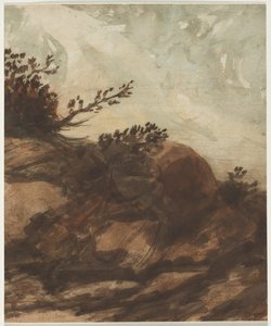 Zonsondergang Over de Heuvel, tweede helft 1800s door Alphonse Legros