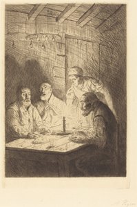 Maaltijd van de armen (Le souper chez misere) door Alphonse Legros