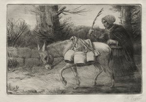 De melkmeid van Boulogne (derde plaat) door Alphonse Legros