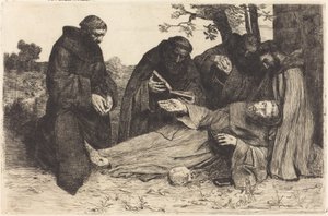 De dood van Sint Franciscus door Alphonse Legros