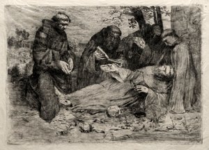 De dood van St. Franciscus door Alphonse Legros