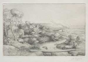De voetbrug (La Passerelle) door Alphonse Legros