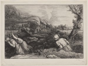 Het Dorp in Vlammen door Alphonse Legros