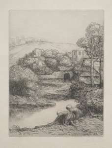 Het washuis (Le Lavoir, Dite "Les Laveuses") door Alphonse Legros