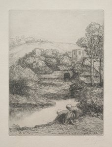 Het washuis Le Lavoir, Dite Les Laveuses door Alphonse Legros