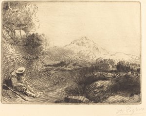 Reiziger Rustend door Alphonse Legros