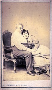 Alexandre Dumas en Miss Menken door Alphonse Liebert & C (foto) door Alphonse Liebert