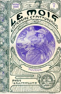 Omslag van het tijdschrift (maandblad) Le Mois litteraire et picturesque door Alphonse Mucha (1860-1939): maand februari 1899 - Maison de la Bonne Presse - door Alphonse Mucha