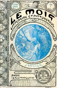 Omslag van het tijdschrift (maandblad) De Literaire en Pittoreske Maand door Alphonse Mucha (1860-1939): januari 1899 - Maison de la Bonne Presse -