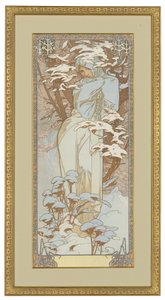 Vier Seizoenen: Winter, 1900 door Alphonse Mucha