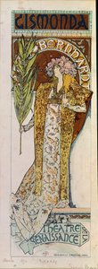 Gismonda met actrice Sarah Bernhardt ... door Alphonse Marie Mucha