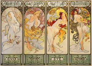 De seizoenen door Alphonse Marie Mucha