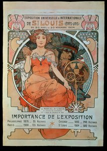 Affiche voor de Universele en Internationale Tentoonstelling ... door Alphonse Marie Mucha