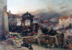 A Neuville, de begraafplaats van Saint-Privat door Alphonse Marie de Neuville