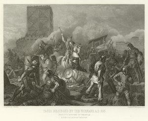 Parijs belegerd door de Noormannen, AD 885 door Alphonse Marie de Neuville