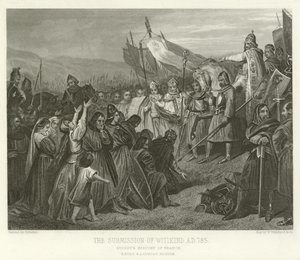 De Onderwerping van Witikind, AD 785 door Alphonse Marie de Neuville