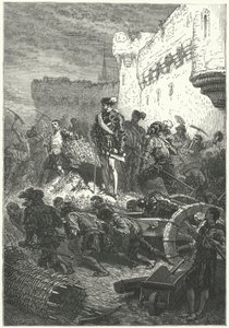 Francis, hertog van Guise, toezicht houdend op de bouw van de verdedigingswerken van Metz, 1552