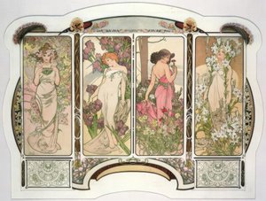 De bloemen door Alphonse Mucha