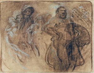 Mannenbeeld door Alphonse Mucha
