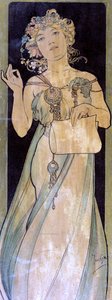 Portret van een vrouw, ca. 1900-1939 door Alphonse Mucha