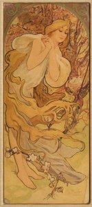 Lente uit de serie Les Saisons, ca. 1900 door Alphonse Mucha