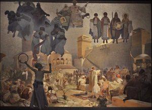 De Invoering van de Slavische Liturgie De cyclus Het Slavische Epos door Alphonse Mucha