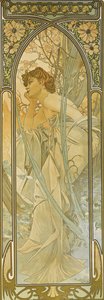 De Tijden van de Dag: Avonddroom door Alphonse Mucha