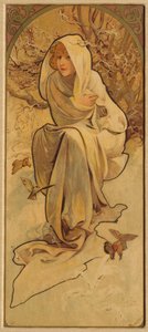 Winter uit de serie Les Saisons, c. 1900 door Alphonse Mucha