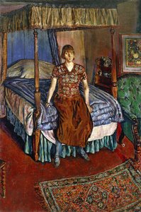Portret van Iris Tree Zittend op een Hemelbed door Alvaro Guevara