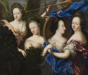 Allegorie met zelfportret en profielportret van Ulrika Eleonora de Oudere