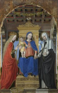 De Maagd en het Kind met Sint-Catharina van Alexandrië en Sint-Catharina van Siena, ca. 1490 door Ambrogio Bergognone