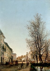Zicht op Porta Venezia gebied, Milaan (schilderij, ca.1850)