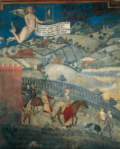 Effecten van goed bestuur op het platteland (detail) door Ambrogio Lorenzetti