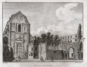 De kerk van de Blancs Manteaux in de Marais wijk in Parijs