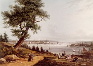 Uitzicht op de stad New York in 1840 door Ambroise Louis Garneray