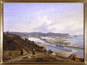 De haven van Boulogne door Louis Garneray, circa 1820 door Ambroise Louis Garneray