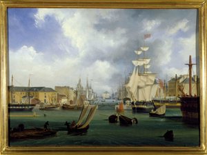 De haven van Le Havre, het Grote bassin, door Louis Garneray, circa 1820