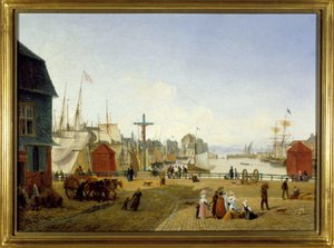 De Haven van Honfleur, door Louis Garneray, circa 1820 door Ambroise Louis Garneray