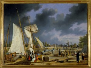 De Haven van Caen, door Louis Garneray, circa 1820 door Ambroise Louis Garneray