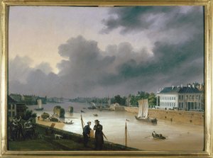 De haven van Nantes door Louis Garneray, z.j. circa 1820 door Ambroise Louis Garneray