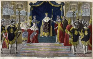 Charles X (1757-1836) werd gekroond tot koning in Reims op 6 mei door Ambroise Tardieu