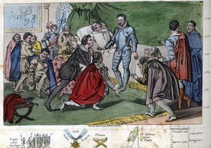 Henry III (1551 - 1589) derde zoon van Henry II en Catherine de Medici. De dood van de hertog van Anjou gaf Henry III het recht op de troon in 1574. - Ontworpen en gegraveerd door Ambroise Tardieu in 1825. door Ambroise Tardieu