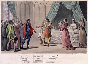 Jan I postuum (1316-1316), werd geboren als koning en stierf na 6 dagen. - Ontworpen en gegraveerd door Ambroise Tardieu in 1825