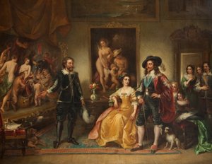 Rubens Presenteert Zijn Schilderij Vrede en Oorlog aan Karel I