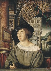 Portret van een jonge man door Ambrosius Holbein