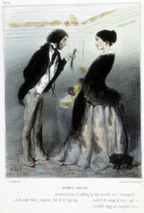 Een teken van liefde (karikatuur) - in "Madeleines" door Cham, ca. 1870-1880